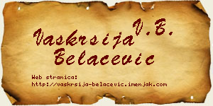 Vaskrsija Belaćević vizit kartica